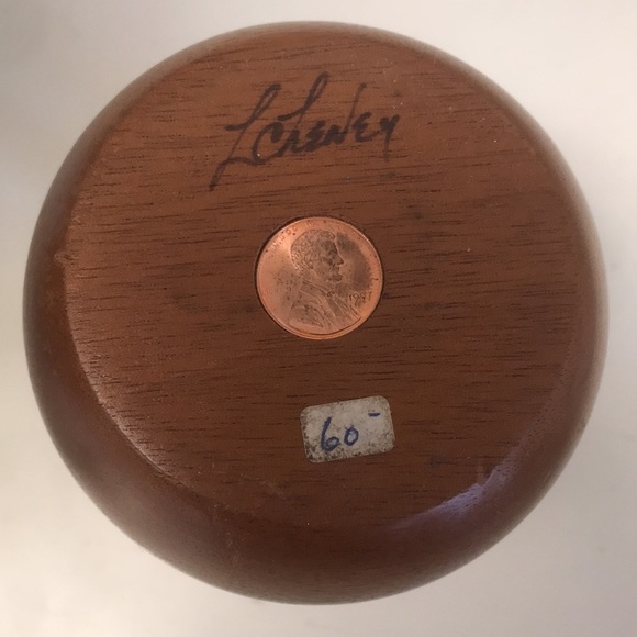Vintage Signed/Penny Dated Lloyd Cheney Turned Exotic Hardwood Vase - Picture 8 of 12